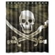 thumbnail image 1 of Cortina de ducha con diseño de esqueleto y cuchillo afilado, con logotipo de barco pirata y ganchos, tamaño 60 x 72 pulgadas, 1 of 3