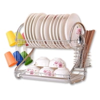 Line - Escurridor Secador De Loza Platos Inoxidable 2 Niveles Plateado