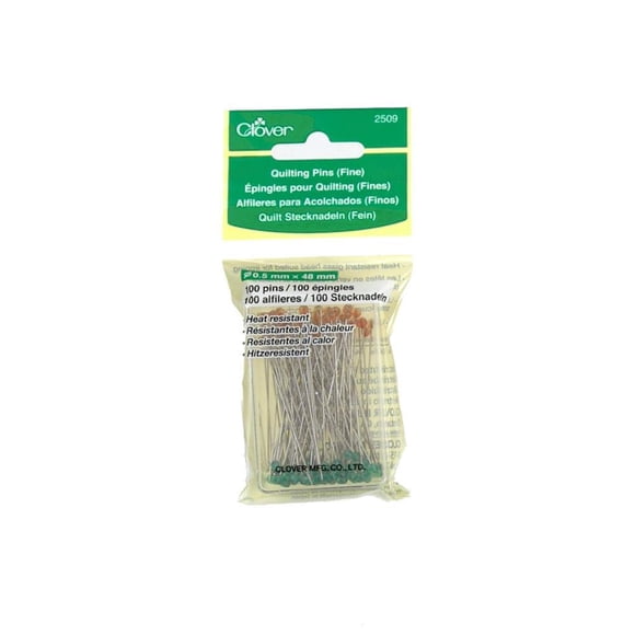 Alfileres para acolchado Clover finos 0,6 mm x 4,8 cm 100 piezas