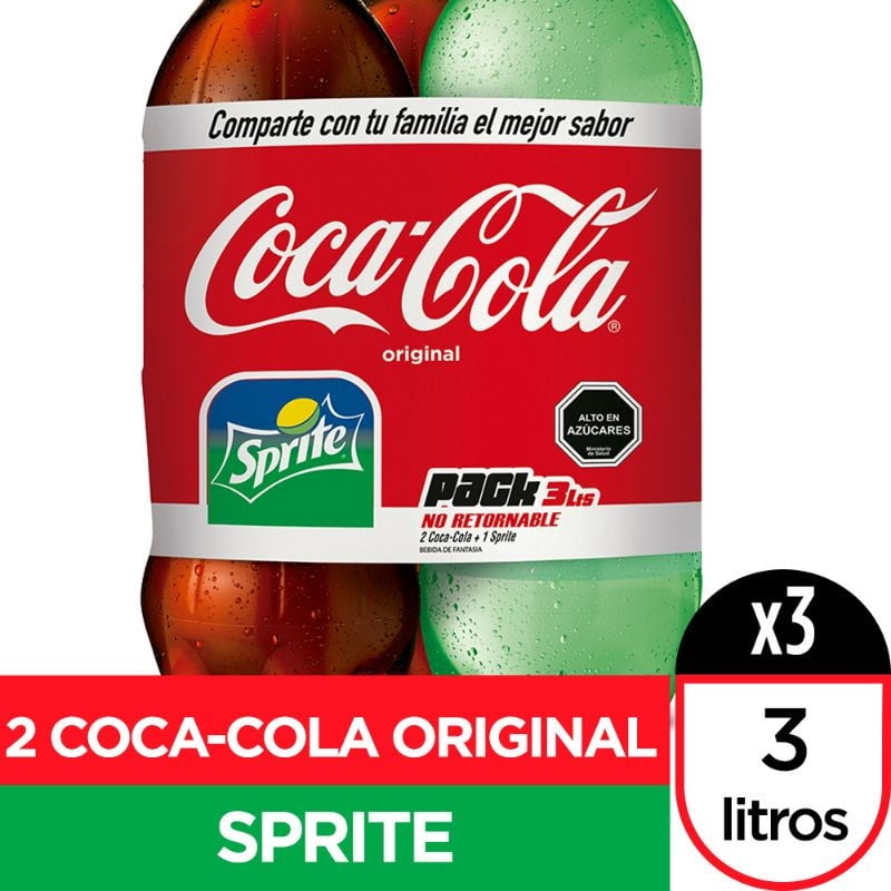 Bebida Limón Y Cola Original Pack 3 Botella 3 L Coca-Cola