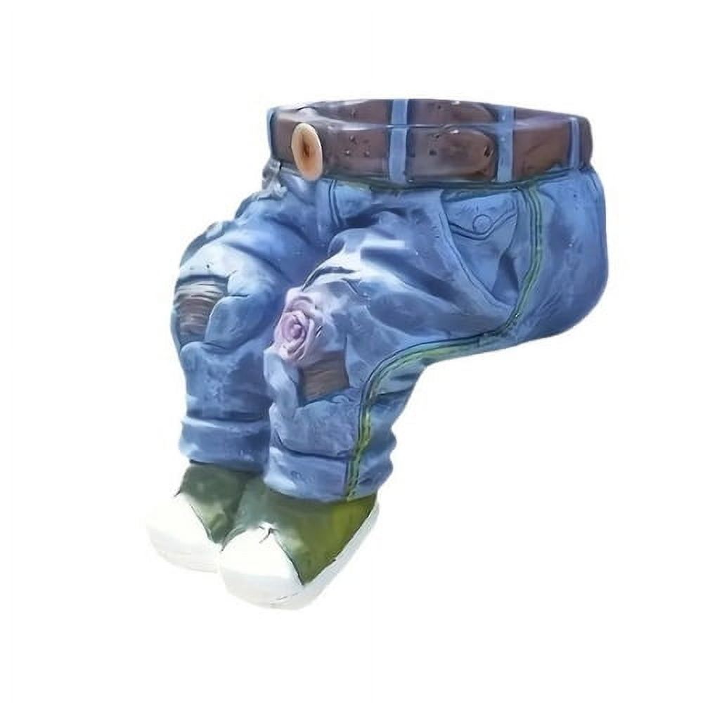 Crusec - Maceta Decorativa Pantalones Jeans Flores Adorno Jardín