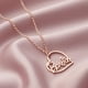 thumbnail image 3 of Collar Barbie Script en forma de corazón, oro rosa, 3 of 3