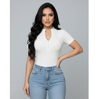 Flix Spa - Body Mujer Ajuste Seguro Y Moldeador Mangas Cortas Cierre Delantero