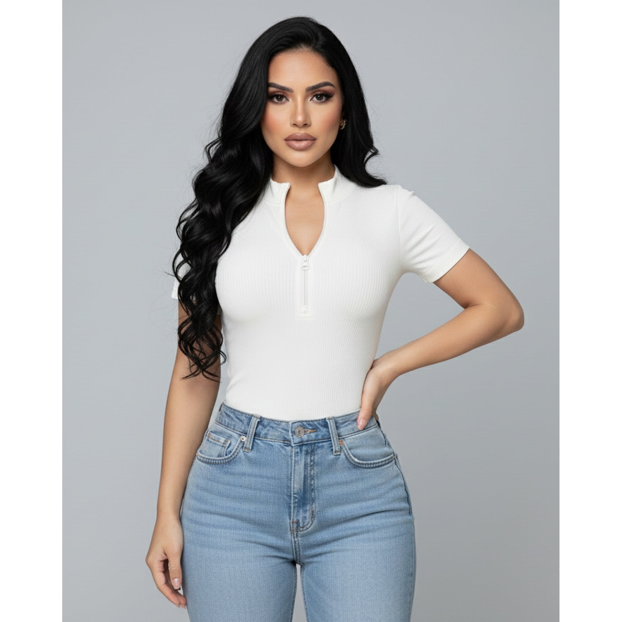 Flix Spa - Body Mujer Ajuste Seguro Y Moldeador Mangas Cortas Cierre Delantero