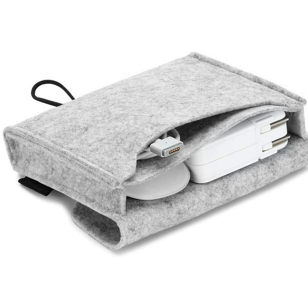 Bolsa de fieltro portátil para guardar accesorios electrónicos, funda protectora para MacBook, adaptador de corriente, ratón, teléfono móvil, cables, SSD, HDD, batería externa y disco duro externo por