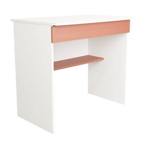 Fm Furniture - Escritorio Con 1 Cajon 73X80X49,8 Cm Blanco Y Salmon
