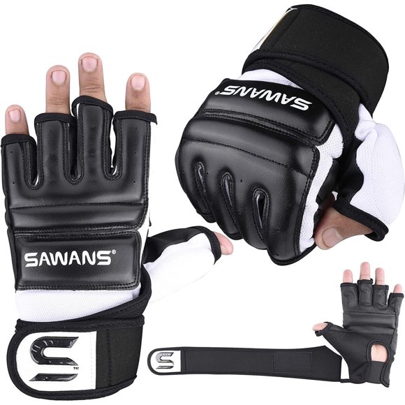 SAWANS Punch Bag Boxing Gloves Karate Mitts MMA Body Combat