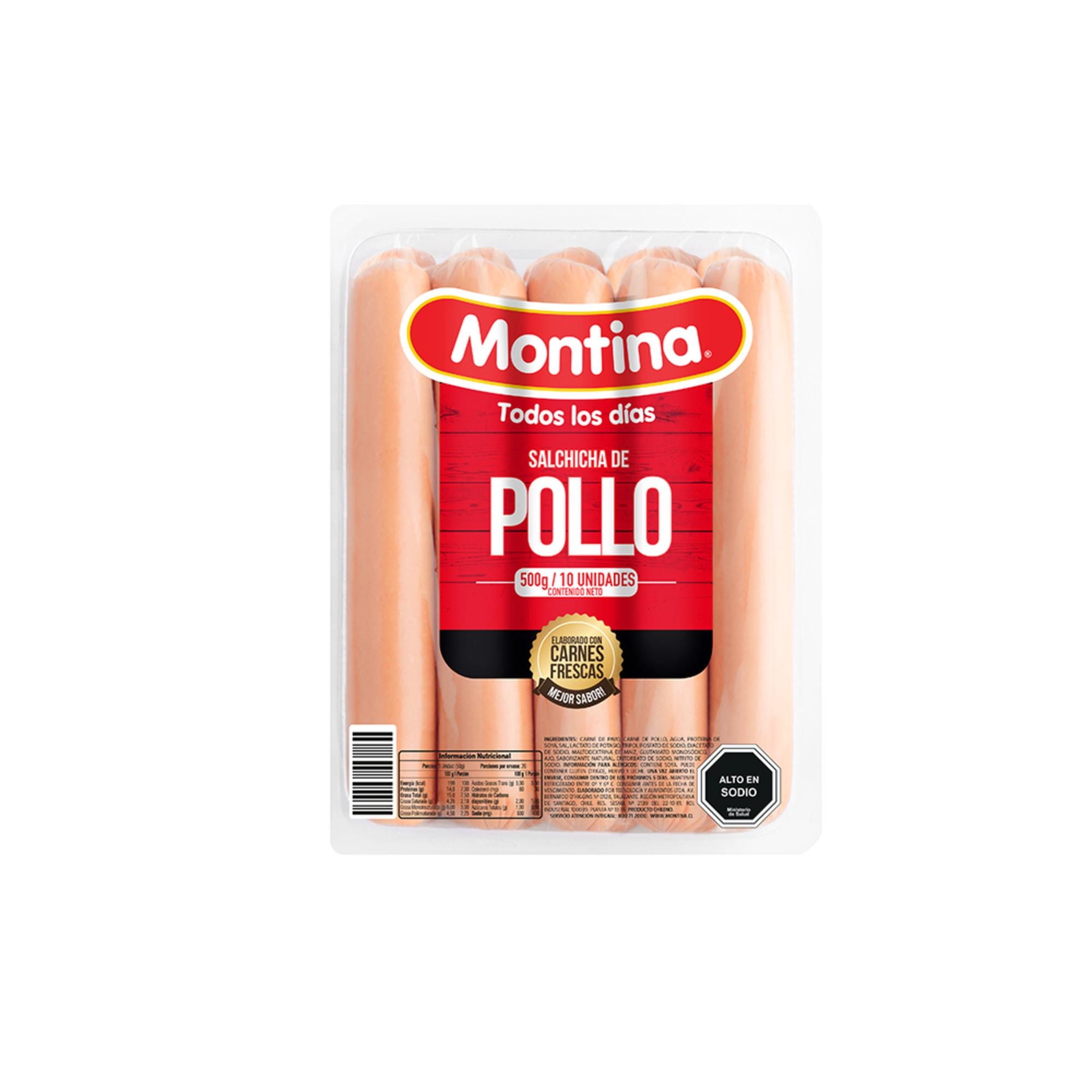 Salchicha De Pollo 10 Un 500 g Montina
