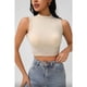 thumbnail image 1 of Polera Corta Mujer Top Sin Manga Full Elasticada Cuello Alto 9009, 1 of 2
