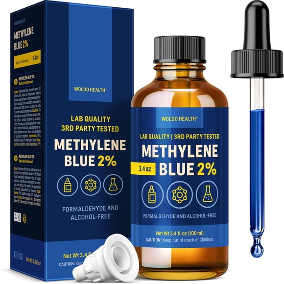 Solución azul de metileno al 2% de calidad farmacéutica, 100 ml con pipeta