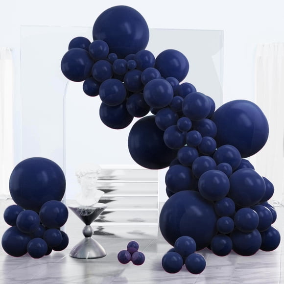 Balloon PartyWoo, 140 unidades, perlas de diferentes tamaños, color azul marino
