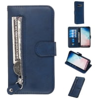 Gangxun - Funda Con Cremallera Para Samsung Galaxy S10 Plus, Carcasa Cartera De Cuero Pu Con Soporte Y Tarjetero