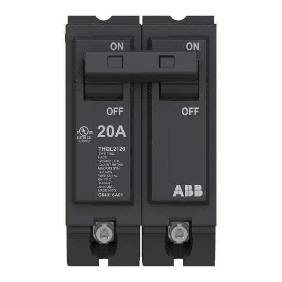 Interruptor ABB THQL2120, 20 A, 2 polos, 120/240 V, 10 kAIC