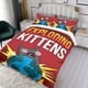 thumbnail image 3 of Gatitos Explosivos Conjunto de sábanas temático, trío de piezas, cómodo y amigable con la piel, diseño único, regalo de decoración para el hogar para familiares, amigos y fans, 90 cm * 190 cm, 3 of 6