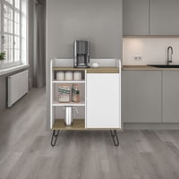 Tuhome - Estación De Café 1 Puerta Espresso 99,4X80,1X40,3 Cm Blanco Y Fresno