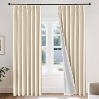 Cortinas Joydeco Pinch De Lino Plisado 100% Opacas, 213 X 213 Cm