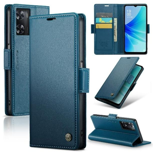 CaseMe tipo cartera OPPO A77 4G/A77S con cierre magnético, RFID, tarjetero, soporte, carga inalámbrica