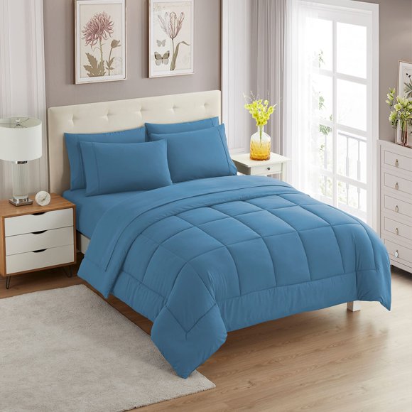 Set de edredón Sweet Home Collection Denim King Size 7 piezas