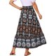 thumbnail image 3 of INSPIRE CHIC Falda Larga de Verano con Volantes y Estampado Floral de Cintura Alta en Línea A para Mujer M Negro, 3 of 7