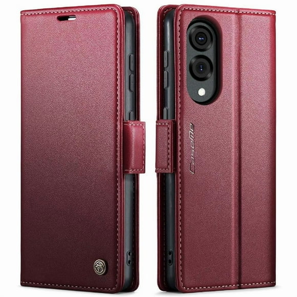 CaseMe tipo cartera Samsung Galaxy S25 Edge con cierre magnético, RFID, tarjetero, soporte, carga inalámbrica