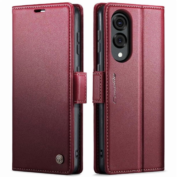 CaseMe tipo cartera Samsung Galaxy S25 Edge con cierre magnético, RFID, tarjetero, soporte, carga inalámbrica