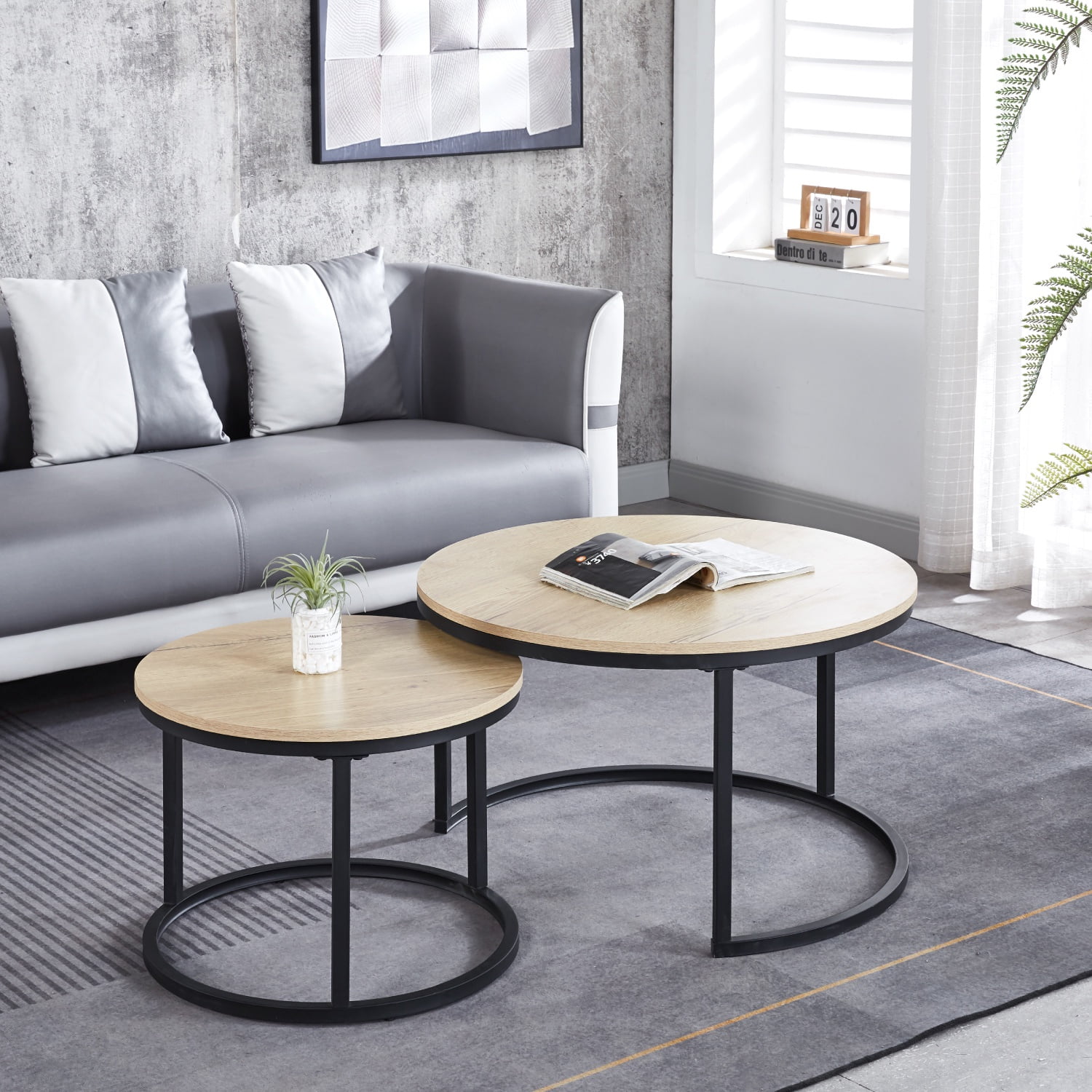 Coricori - Mesas De Centro Anidadas - Mdf Con Diseño De Madera