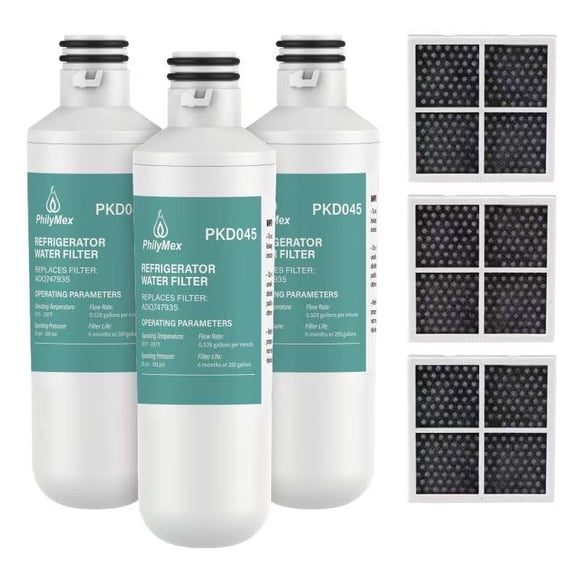 Paquete de 3 filtros de agua y aire PhilyMex para refrigeradores LG