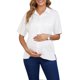 thumbnail image 1 of INSPIRE CHIC Blusa de Maternidad para Mujer Manga Dolman Suelta con Botones Abajo Cuello de Punto Dividido Camisetas de Embarazo de Manga Corta L Blanco, 1 of 6