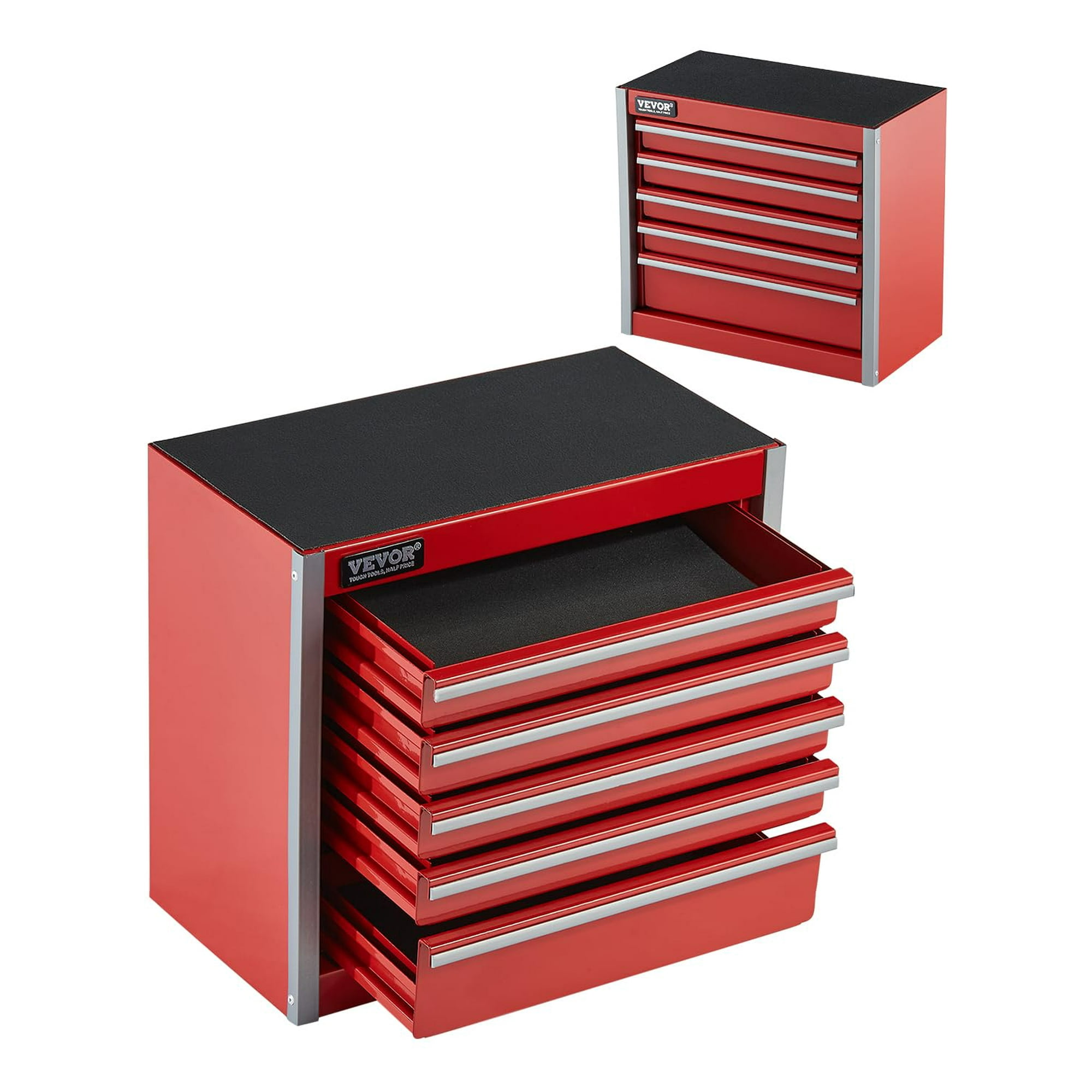Caja De Herramientas Vevor Metal Portátil De 22 Cm Con 5 Cajones, Color Rojo