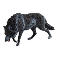 Bothyi - Mini Estatuilla De Lobo Artesanal, Juguetes De Animales En Miniatura Para Niños, Niñas, Niños, Negro