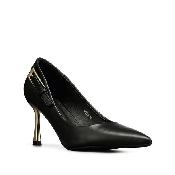 Zapato Taco Alto Formal Simil Charol Mujer Weide GHE38