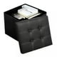 thumbnail image 2 of Puff Silla Baul Ecocuero Organizador Plegable 38x38cm Negro, 2 of 3