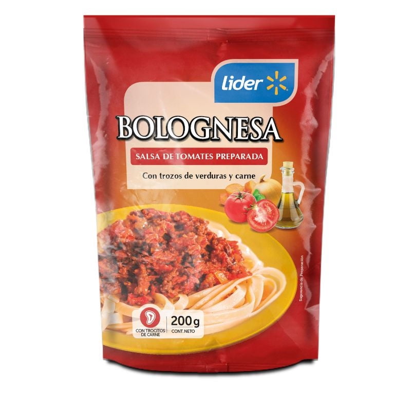 Salsa De Tomate Preparada Bolognesa Doypack 200 g Lider