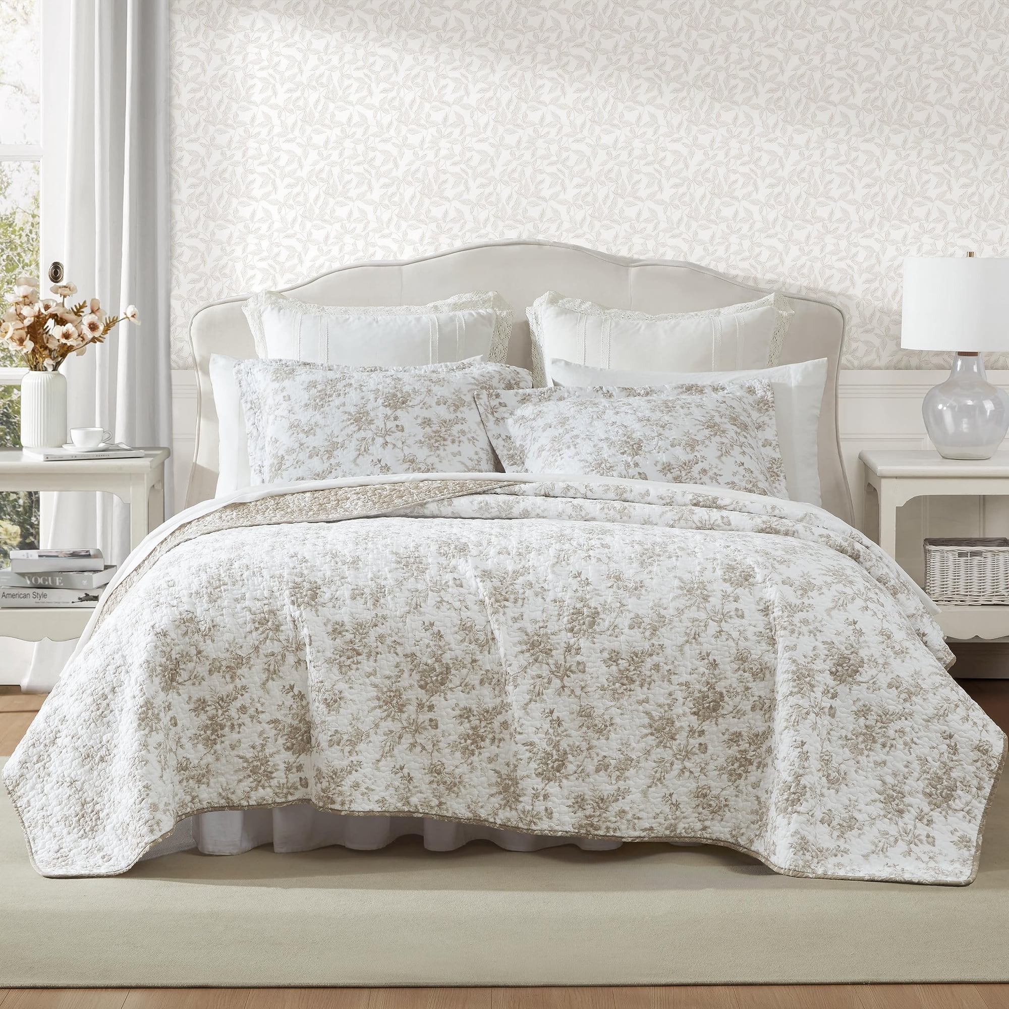 Set De Edredón Laura Ashley Reversible Con Estampado Floral De Algodón Queen