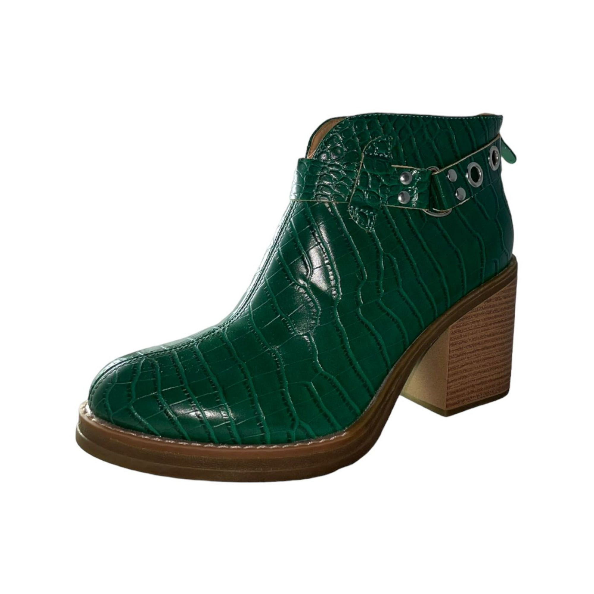 Danicolle Calzado - Botin Verde Croco Correa