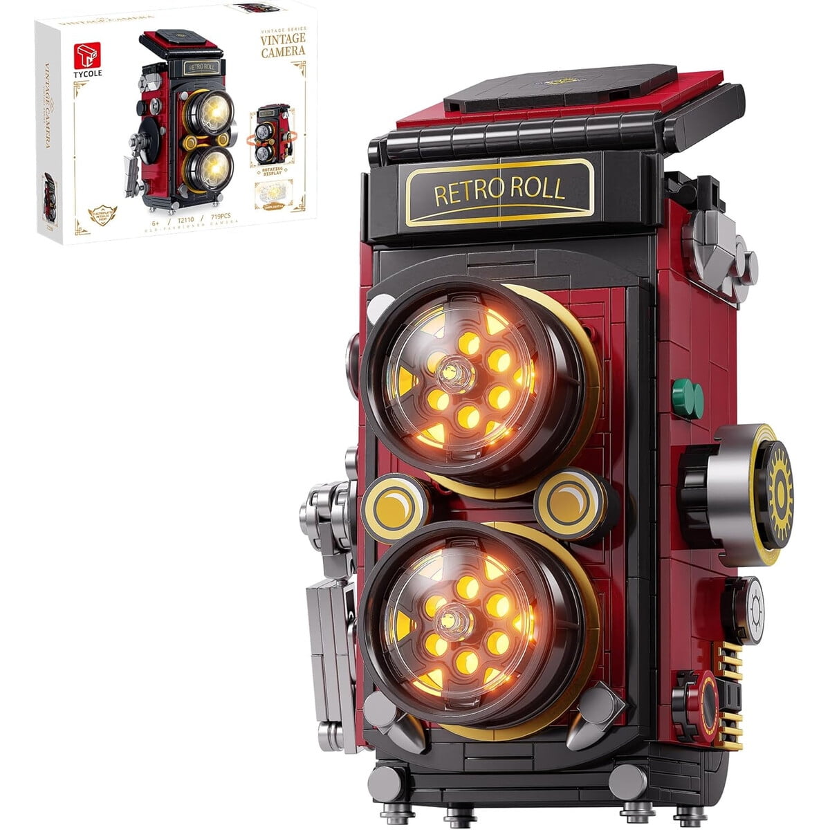 Genérico - Set Bloques Camara Retro 719 Piezas Con Luces Led