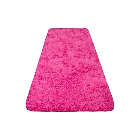Fei Ya - Juego Por 2 Alfombra Pasillera Peluda Liviana 70X150 Ultra Suave Fucsia