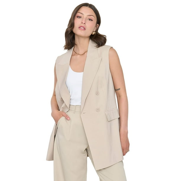 Blazer Mujer Sin Mangas Arena Corona