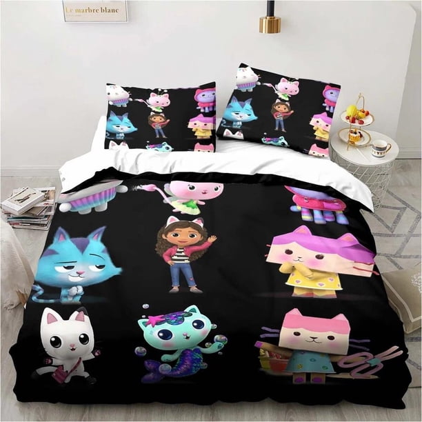 digital print Cartoon Gabby's Dollhouse Duvet Quilt Set Bedding 3-Piece Bedding Set