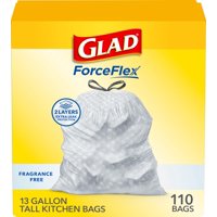 Bolsas De Basura Glad Forceflex Con Cordón, 13 Litros, 110 Unidades, Sin Fragancia