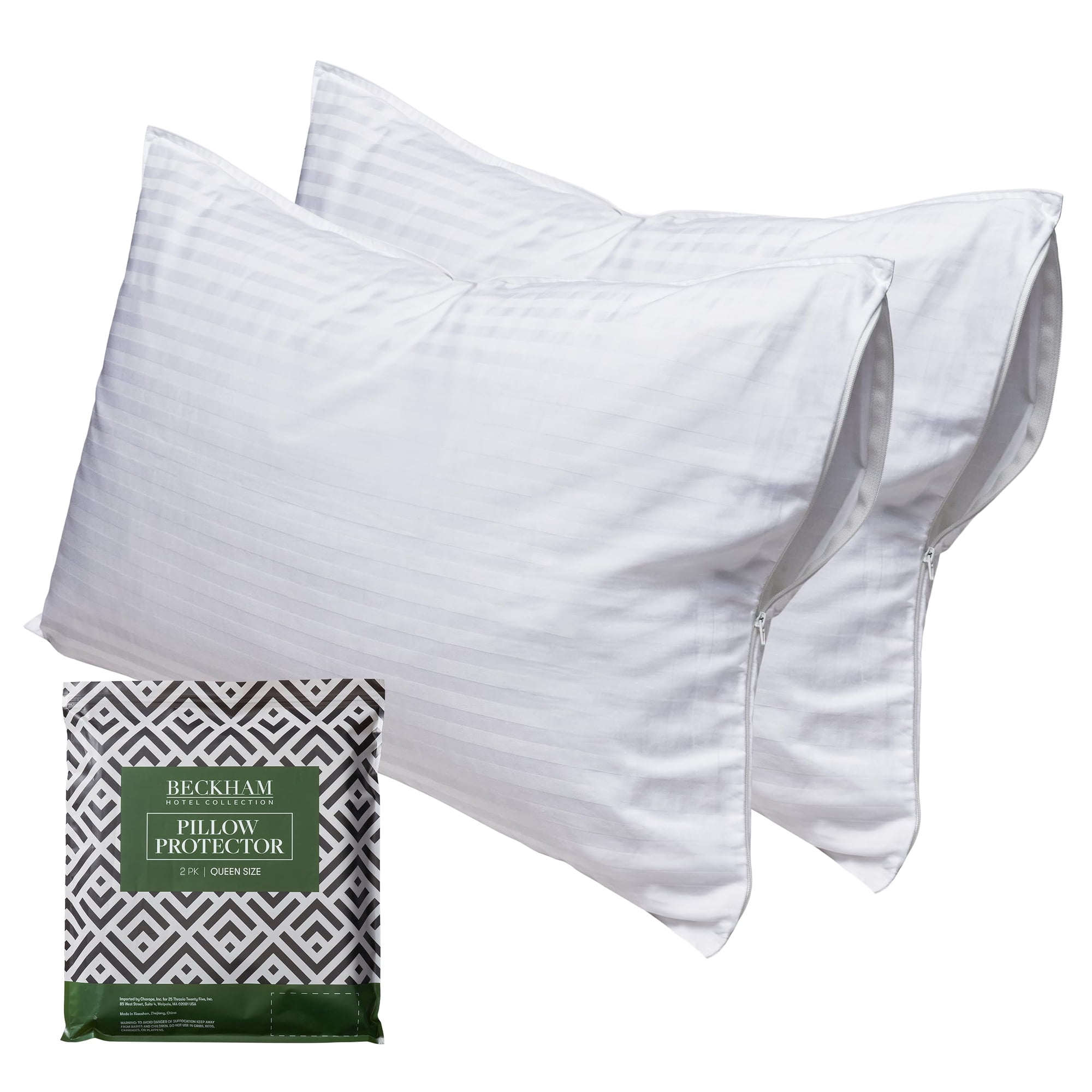 Protector De Almohada Beckham Hotel Collection, Tamaño Queen, Color Blanco