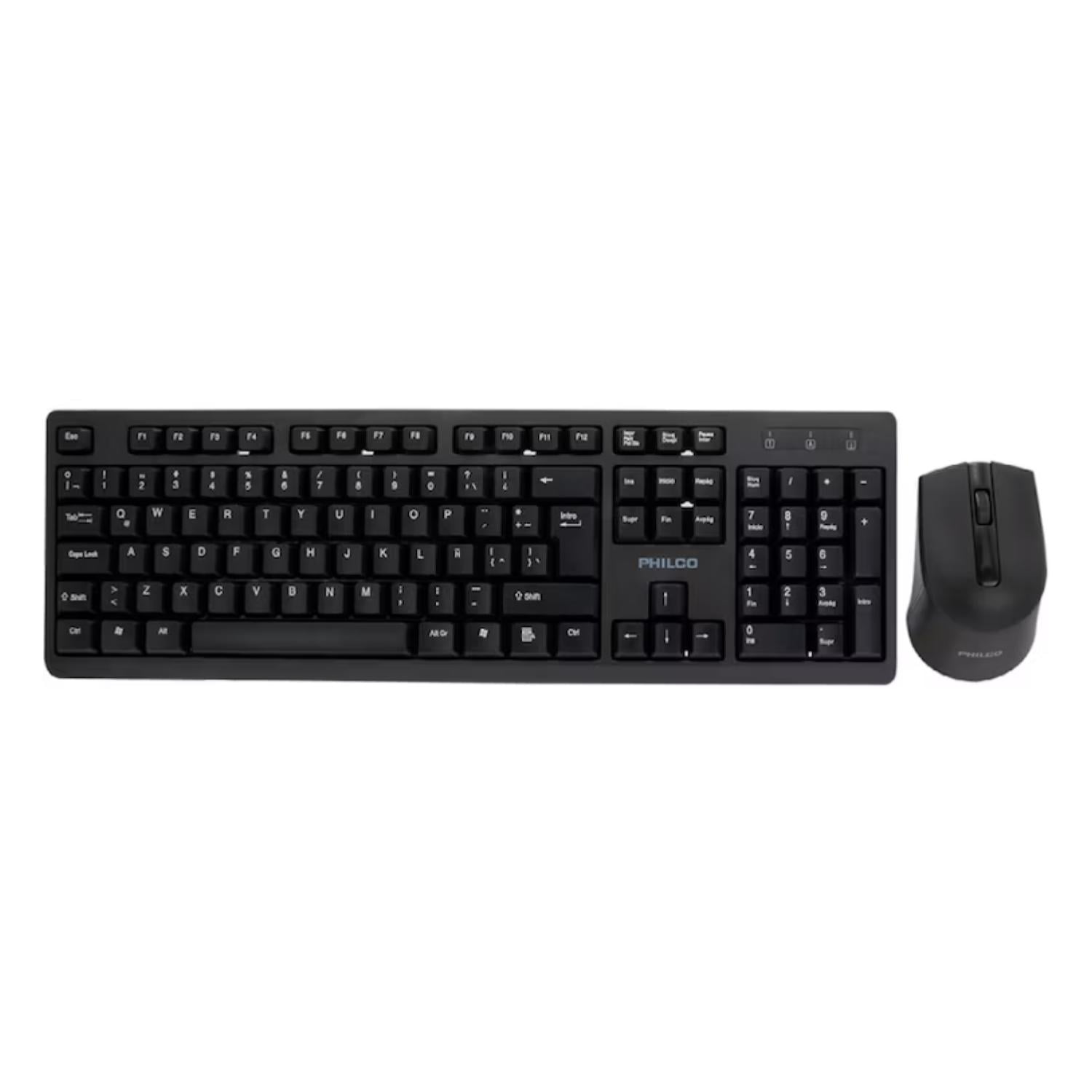 Philco - Kit Teclado Y Mouse Inalambrico Usb Negro Spt6354 Pro