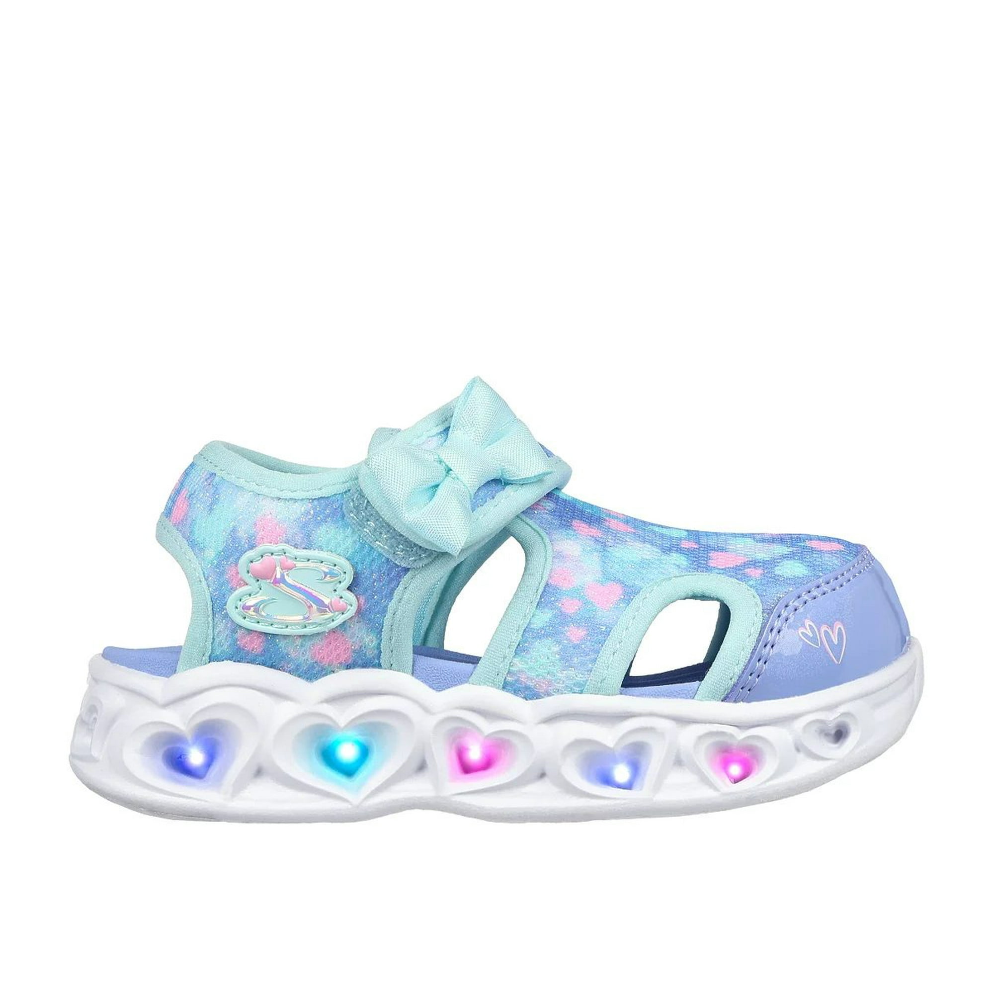 Sandalias Skechers Heart Lights (luces) Bebes 303250n-aqmt - Talla 25