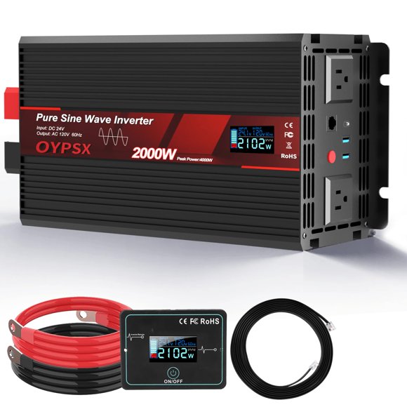 Inversor de Potencia OYPSX 2000W 24V a 110V/120V CA