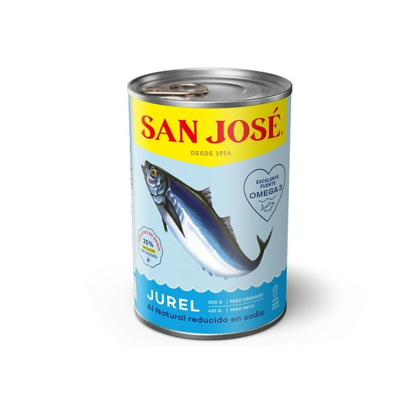 Jurel Natural sin Sal Agregada Lata, Drenado 300 g - Neto 425 g