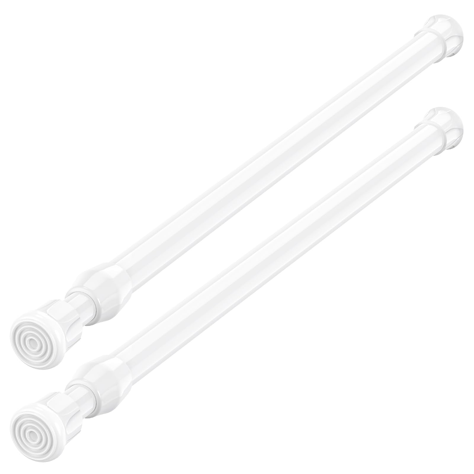 Barra De Cortina Aizesi Spring Tension 43-71 Cm, Color Blanco, 2 Unidades