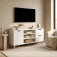 thumbnail image 2 of Rack Tv 120x30x55cm 2 Tiras 1 Puerta Melamina Homer Design Blanco, 2 of 8