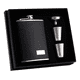 thumbnail image 1 of Set de regalo de petaca, petacas para licor para hombres con funda de cuero negro, 1 of 5