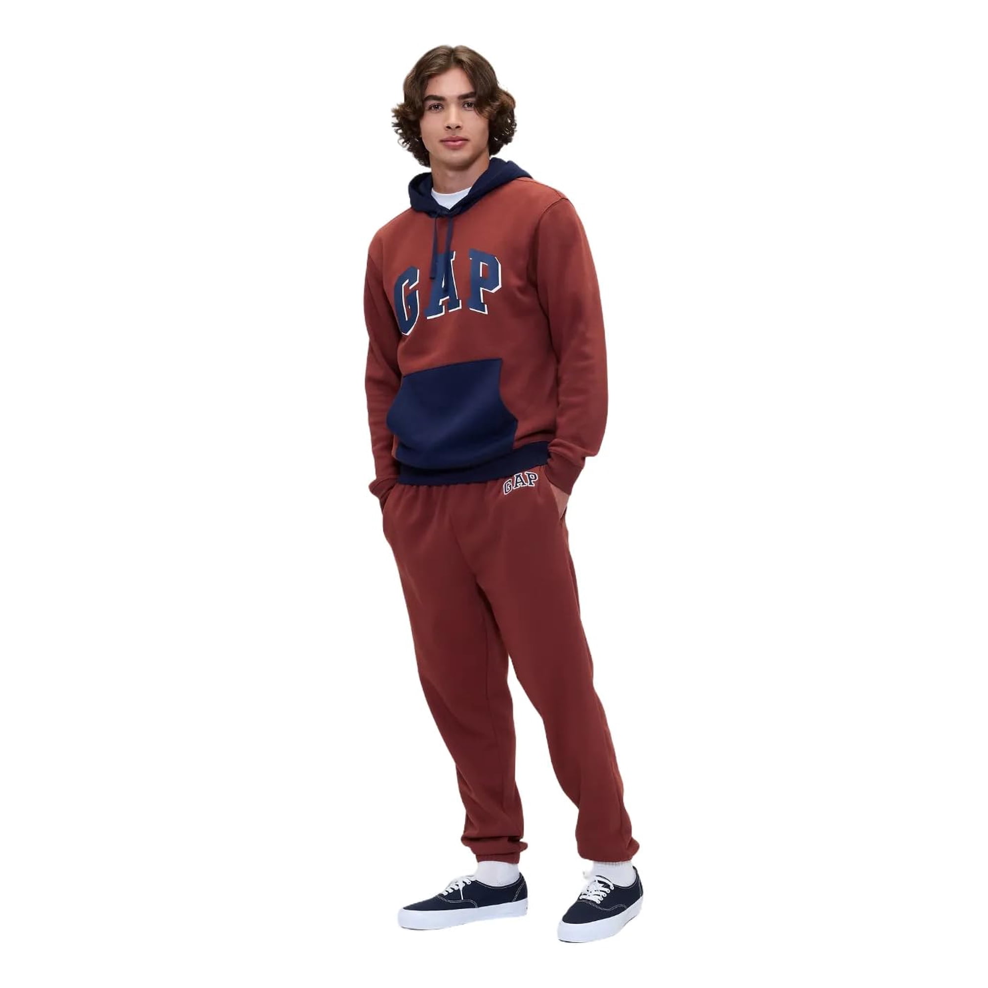 Forro Polar Con El Logotipo De Joggers Gap Para Hombre, Color Rojo Quemado, Talla M