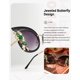 thumbnail image 3 of Gafas de sol Slocyclub UV400 con estampado de mariposas y diamantes de imitación, 3 of 8